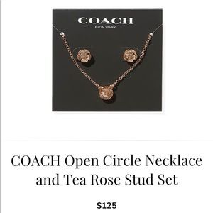 🔥🆕 Coach Open Circle Necklace & Tea Rose Studs